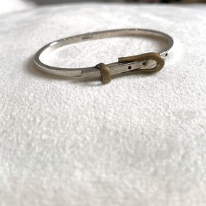 Real silver belt bangle